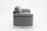 Villanelle 83.5"W Light Gray Linen Sofa Loveseat Living Room Set