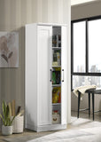 Evelyn 23"W White Sleek Storage Cabinet with Framed Panel Design