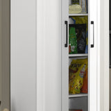 Evelyn 23"W White Sleek Storage Cabinet with Framed Panel Design