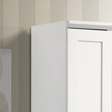 Evelyn 23"W White Sleek Storage Cabinet with Framed Panel Design