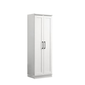 Evelyn 23"W White Sleek Storage Cabinet with Framed Panel Design