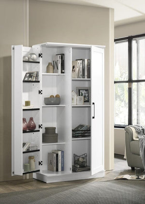 Lincoln 35"W White Storage Cabinet with Swing-Out Storage Door