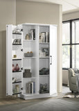 Lincoln 35"W White Storage Cabinet with Swing-Out Storage Door