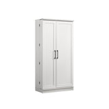 Lincoln 35"W White Storage Cabinet with Swing-Out Storage Door