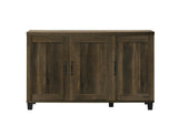 Corby 45"W Dark Dusty Oak Finish 3-Door Shoe Cabinet