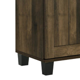 Corby 45"W Dark Dusty Oak Finish 3-Door Shoe Cabinet