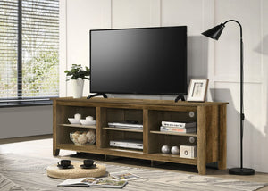 Benito Knotty Oak 70"W TV Stand with Open Shelves and Cable Management