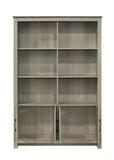 Nyla 47"W Gray Oak Bookcase Shelf with Cabinet Doors