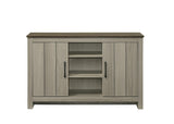 Nyla 47"W Gray Oak Console Table, Buffet Table, Sideboard with Shelves and Cabinet Doors