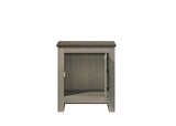 Nyla 16"W Gray Oak End Table, Side Table, Nightstand with Cabinet Door