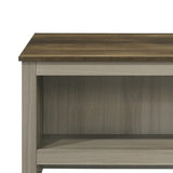 Nyla 43"W Gray Oak Coffee Table with Open Shelves Front and Back