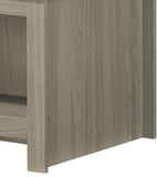 Nyla 43"W Gray Oak Coffee Table with Open Shelves Front and Back