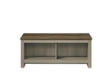 Nyla 43"W Gray Oak Coffee Table with Open Shelves Front and Back