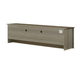 Nyla 68.5"W Gray Oak TV Stand with Shelves and Cabinet Doors