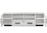 Matilda 70.5"W White Finish TV Stand with Drawers