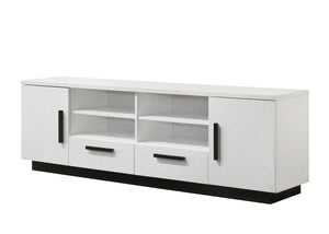 Matilda 70.5"W White Finish TV Stand with Drawers