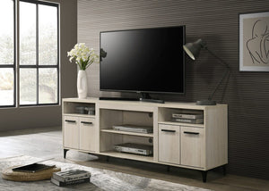 Evander 70"W Oak Finish 4-Door TV Stand