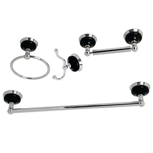 Water Onyx 4-Piece 24-Inch Towel Bar Bathroom Accessory Set