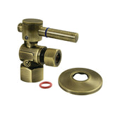 Concord 1/2-Inch FIP x 3/8-Inch O.D. Comp Quarter-Turn Angle Shut-Off Valve with Flange