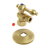 Vintage 1/2-Inch FIP x 3/8-Inch O.D. Comp Quarter-Turn Angle Shut-Off Valve with Flange