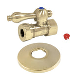 Vintage 1/2-Inch FIP x 1/2-Inch or 7/16-Inch Slip Joint Quarter-Turn Straight Shut-Off Valve with Flange