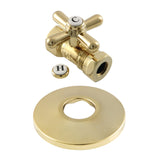 Vintage 1/2-Inch FIP x 1/2-Inch or 7/16-Inch Slip Joint Quarter-Turn Straight Shut-Off Valve with Flange