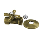 Vintage 1/2-Inch FIP x 1/2-Inch or 7/16-Inch Slip Joint Quarter-Turn Straight Shut-Off Valve with Flange