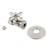 Vintage 1/2-Inch FIP x 1/2-Inch or 7/16-Inch Slip Joint Quarter-Turn Straight Shut-Off Valve with Flange