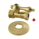 Vintage 1/2-Inch FIP x 1/2-Inch or 7/16-Inch Slip Joint Quarter-Turn Straight Shut-Off Valve with Flange