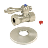 Vintage 1/2-Inch FIP x 1/2-Inch or 7/16-Inch Slip Joint Quarter-Turn Straight Shut-Off Valve with Flange