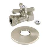 Vintage 1/2-Inch FIP x 1/2-Inch or 7/16-Inch Slip Joint Quarter-Turn Straight Shut-Off Valve with Flange