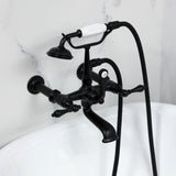 Vintage Three-Handle 2-Hole Tub Wall Mount Clawfoot Tub Faucet with Hand Shower