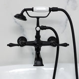 Vintage Three-Handle 2-Hole Tub Wall Mount Clawfoot Tub Faucet with Hand Shower