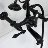 Vintage Three-Handle 2-Hole Tub Wall Mount Clawfoot Tub Faucet with Hand Shower