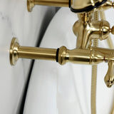 Vintage Three-Handle 2-Hole Tub Wall Mount Clawfoot Tub Faucet with Hand Shower