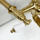 Vintage Three-Handle 2-Hole Tub Wall Mount Clawfoot Tub Faucet with Hand Shower