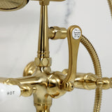 Vintage Three-Handle 2-Hole Tub Wall Mount Clawfoot Tub Faucet with Hand Shower