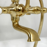 Vintage Three-Handle 2-Hole Tub Wall Mount Clawfoot Tub Faucet with Hand Shower