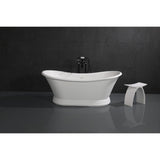 Kingston Three-Handle 2-Hole Freestanding Tub Faucet with Supply Line and Stop Valve