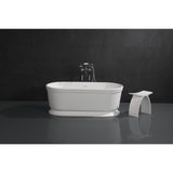 Kingston Three-Handle 2-Hole Freestanding Tub Faucet with Supply Line and Stop Valve