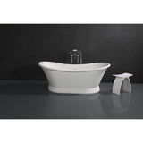 Kingston Three-Handle 2-Hole Freestanding Tub Faucet with Supply Line and Stop Valve