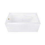 Aqua Eden 54-Inch Acrylic Rectangular 3-Wall Alcove Tub with Armrests, Left Hand Drain