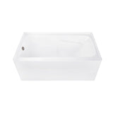 Aqua Eden 54-Inch Acrylic Rectangular 3-Wall Alcove Tub with Armrests, Left Hand Drain