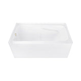 Aqua Eden 54-Inch Acrylic Rectangular 3-Wall Alcove Tub with Armrests, Left Hand Drain