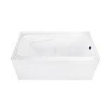 Aqua Eden 54-Inch Acrylic Rectangular 3-Wall Alcove Tub with Armrests, Right Hand Drain