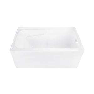 Aqua Eden 54-Inch Acrylic Rectangular 3-Wall Alcove Tub with Armrests, Right Hand Drain