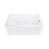 Aqua Eden 54-Inch Acrylic Rectangular 3-Wall Alcove Tub with Armrests, Right Hand Drain