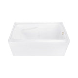 Aqua Eden 54-Inch Acrylic Rectangular 3-Wall Alcove Tub with Armrests, Right Hand Drain