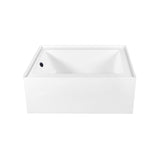 Aqua Eden 60-Inch Acrylic Rectangular 3-Wall Alcove Tub, Left Hand Drain