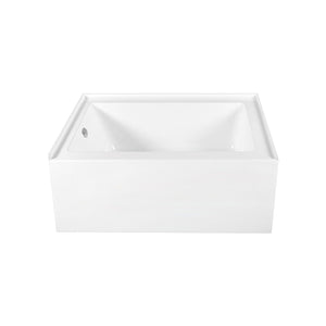 Aqua Eden 60-Inch Acrylic Rectangular 3-Wall Alcove Tub, Left Hand Drain